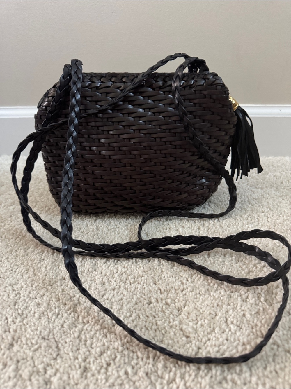 Cosci weaved leather shoulder bag Hand Made Italy